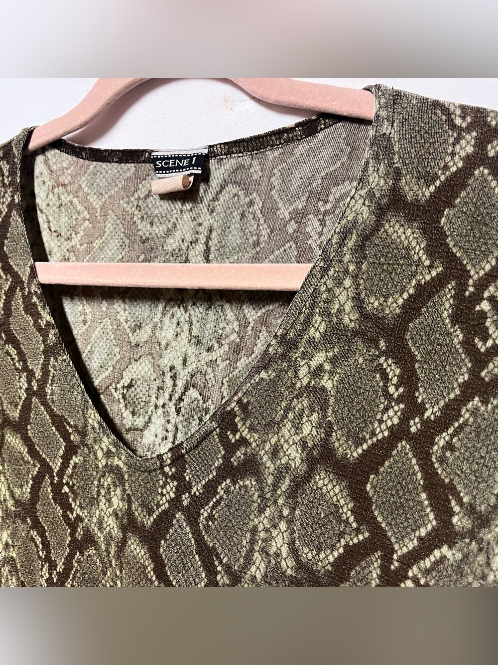 Vintage Y2K Scene 1 Snake Print Stretch Tee Made in USA Size Large - Picture 4 of 9